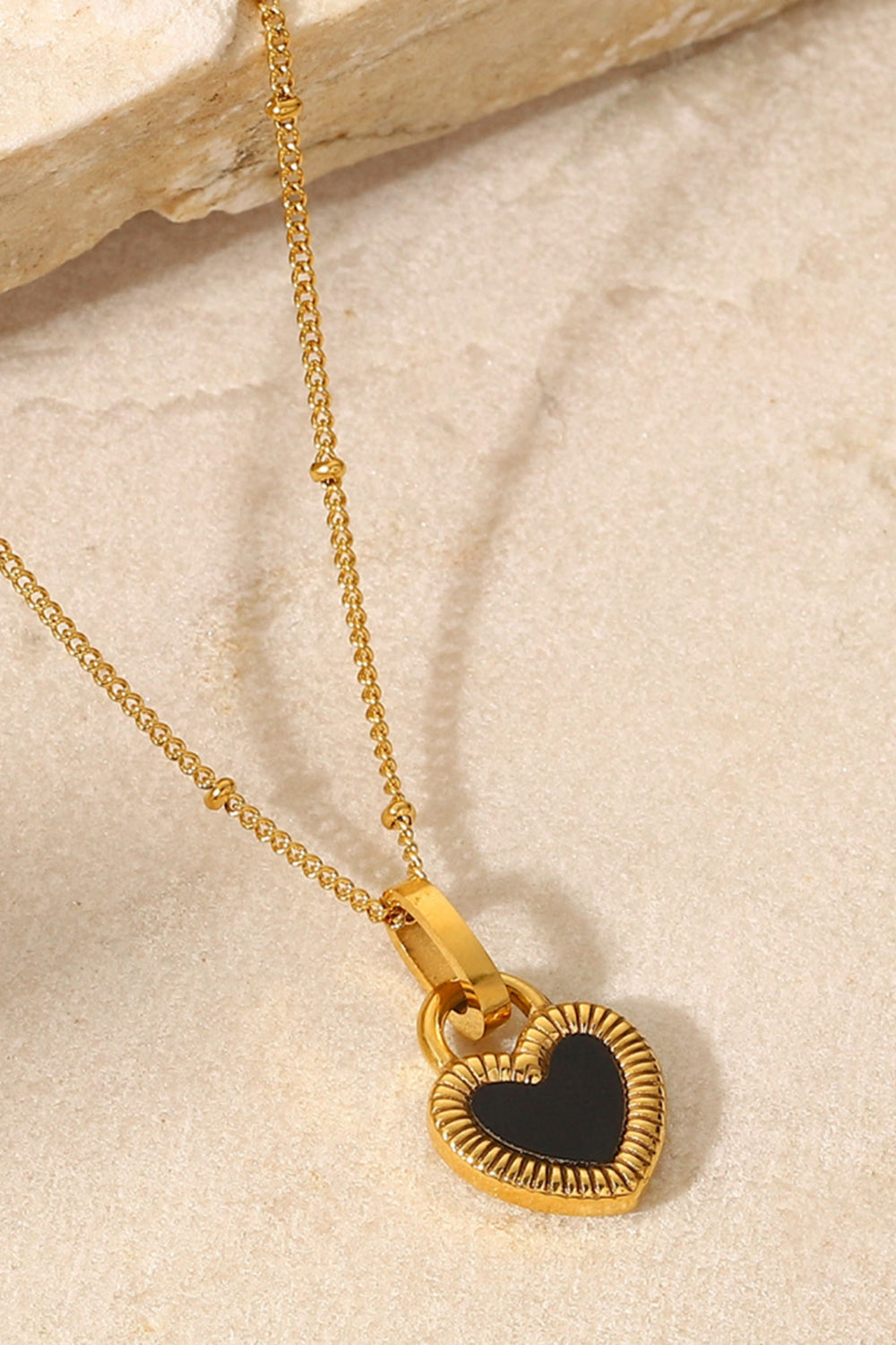 Contrast Heart Pendant Necklace, Gold