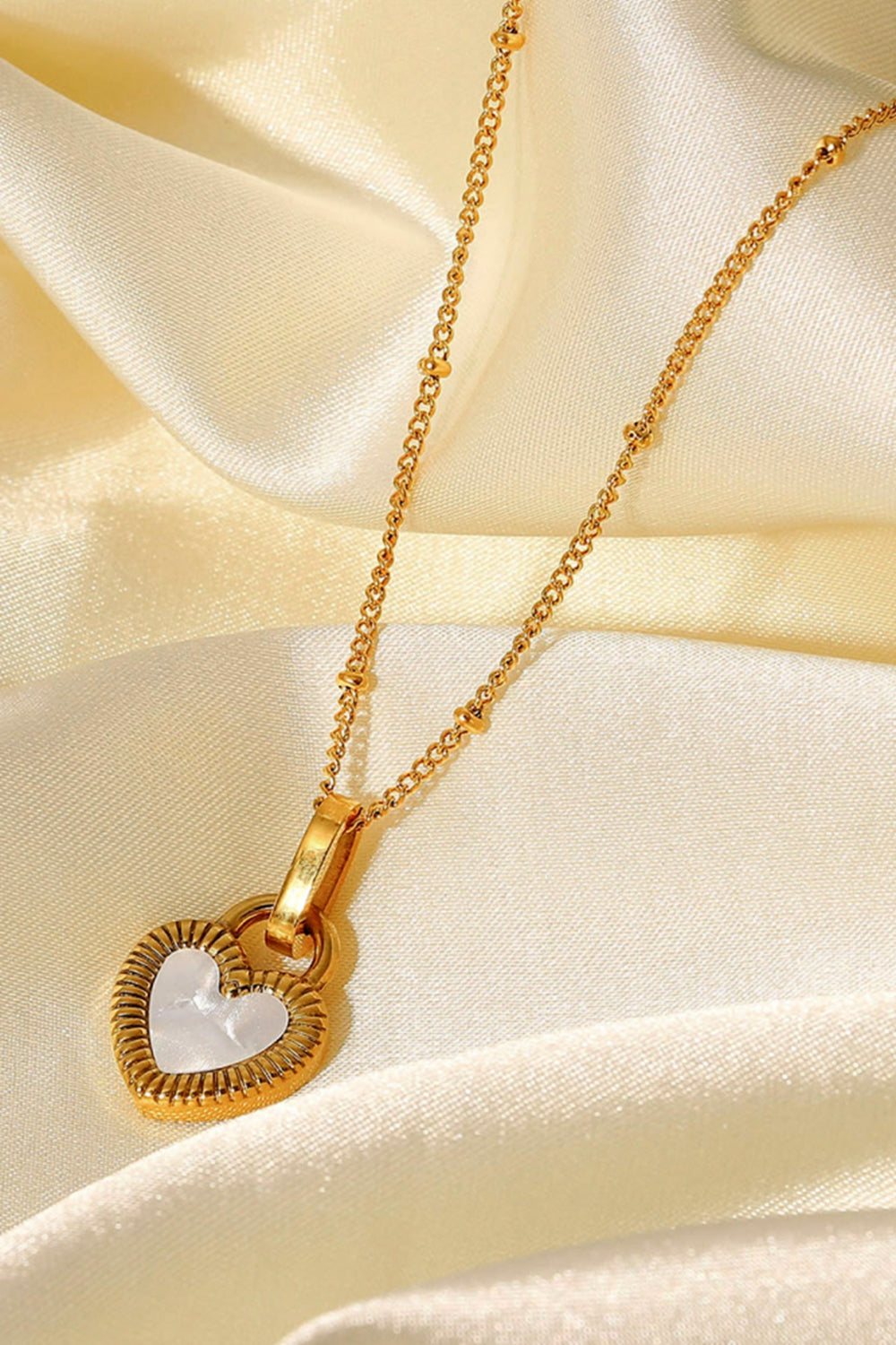 Contrast Heart Pendant Necklace, Gold