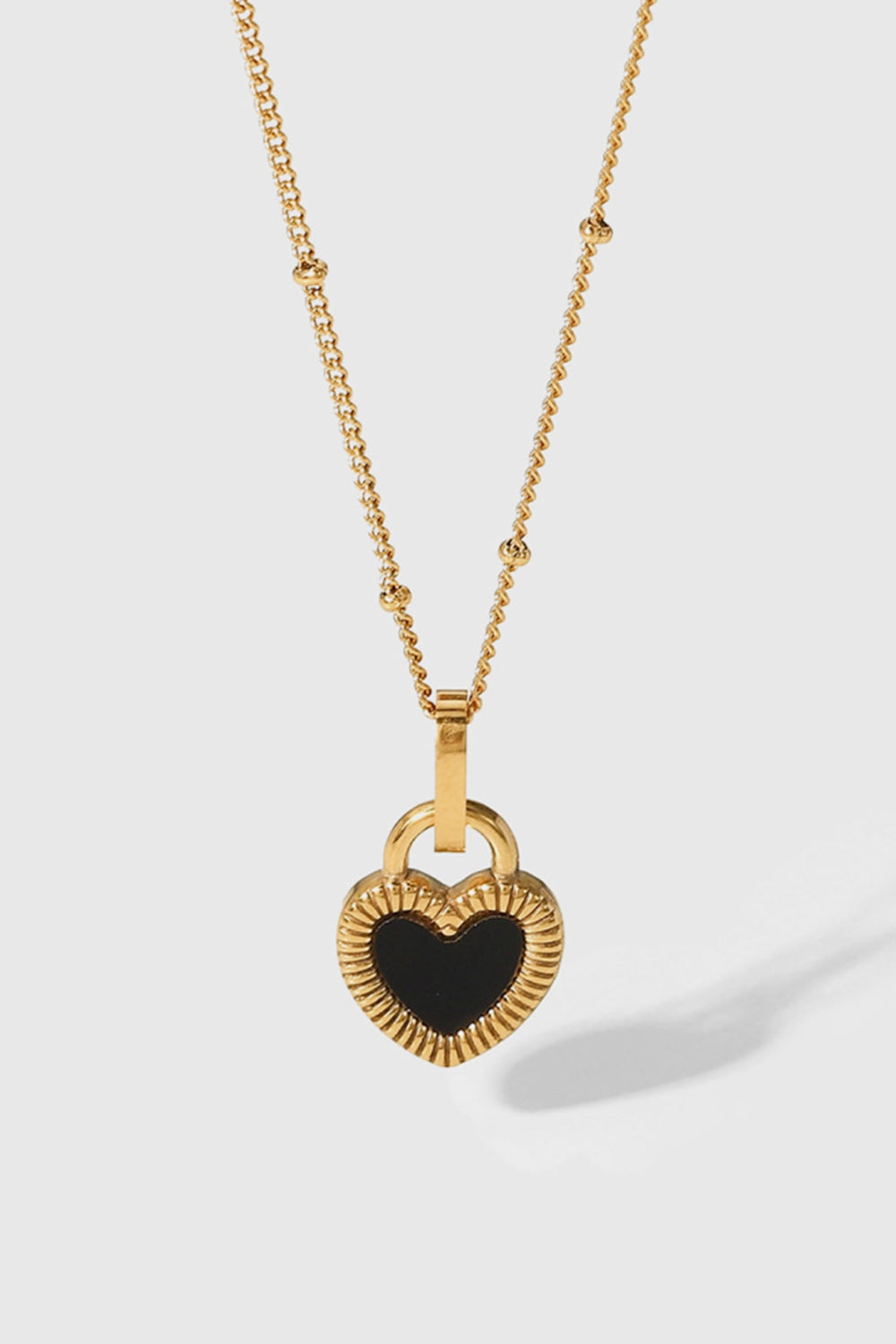 Contrast Heart Pendant Necklace, Gold